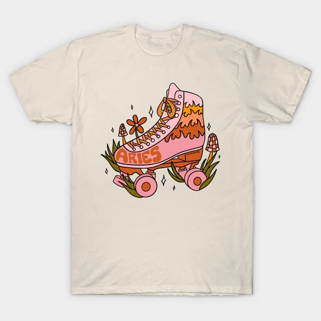 Aries Roller Skate T-Shirt by Doodle by Meg